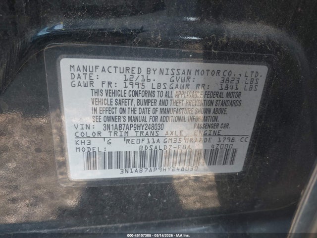 3N1AB7AP9HY248030 Nissan SENTRA SV