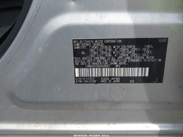Продажа на аукционе авто 2008 Toyota Rav4 Sport, vin: JTMBD32V286068607, номер лота: 45107340