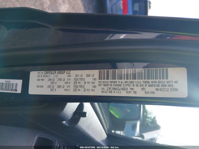 45107356 :رقم المزاد ، 1C4PJMAK4CW146910 vin ، 2012 Jeep Liberty Sport مزاد بيع