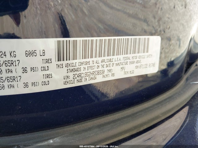 Aukcja sprzedaży 2017 Chrysler Pacifica Touring-l, vin: 2C4RC1BG2HR538330, numer aukcji: 45107564