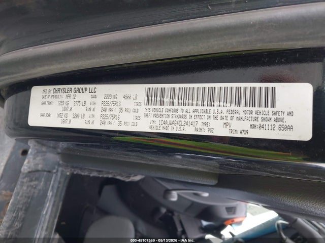 Продаж на аукціоні авто 2012 Jeep Wrangler Sport, vin: 1C4AJWAG4CL241417, номер лоту: 45107569