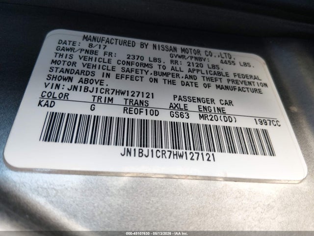 JN1BJ1CR7HW127121 Nissan Rogue Sport Sl