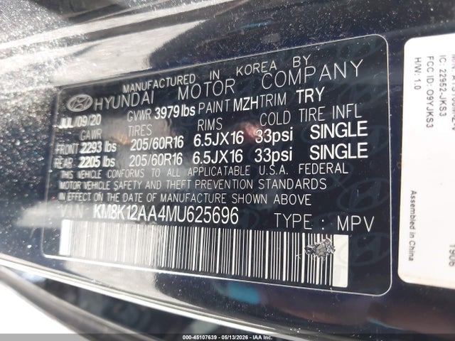 Продажа на аукционе авто 2021 Hyundai Kona Se, vin: KM8K12AA4MU625696, номер лота: 45107639