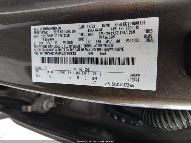 2023 Ford F-450 Xl მანქანა იყიდება აუქციონზე, vin: 1FT8W4DM5PEC16932, აუქციონის ნომერი: 45107716