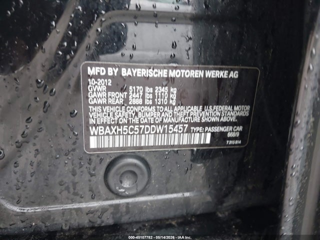 2013 Bmw 528i Xdrive მანქანა იყიდება აუქციონზე, vin: WBAXH5C57DDW15457, აუქციონის ნომერი: 45107782