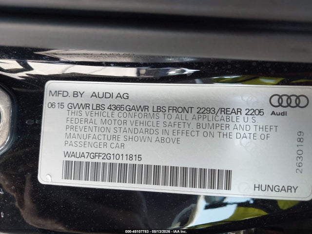Продаж на аукціоні авто 2016 Audi A3 1.8t Premium, vin: WAUA7GFF2G1011815, номер лоту: 45107783