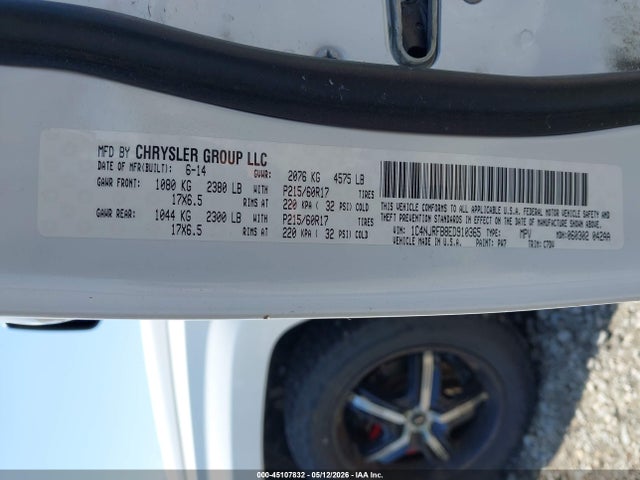 45107832 :رقم المزاد ، 1C4NJRFB8ED910365 vin ، 2014 Jeep Patriot Latitude مزاد بيع