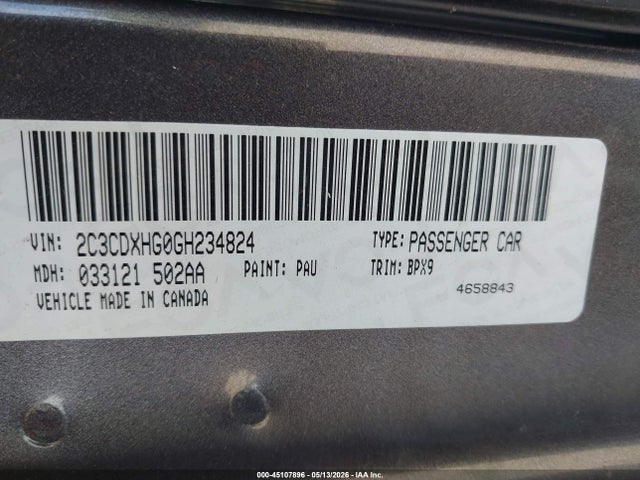 2C3CDXHG0GH234824 Dodge Charger Sxt