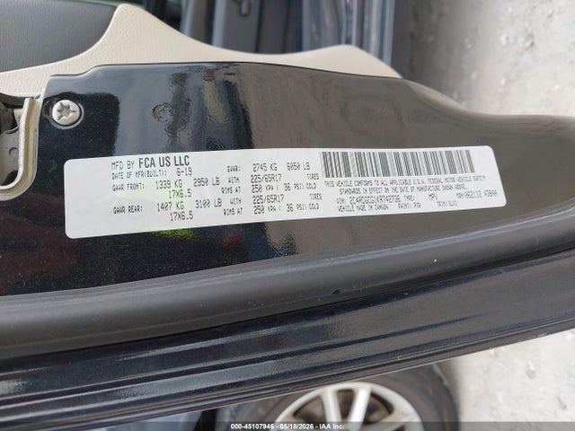 2019 Dodge Grand Caravan Sxt მანქანა იყიდება აუქციონზე, vin: 2C4RDGCG1KR742736, აუქციონის ნომერი: 45107946