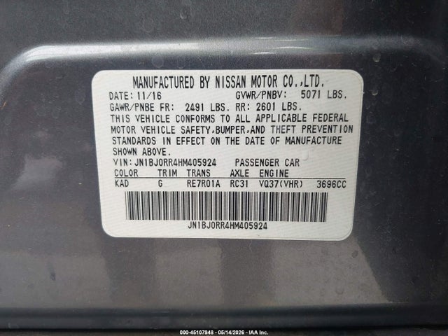 JN1BJ0RR4HM405924 Infiniti QX50