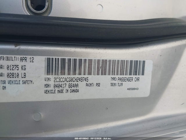 Продажа на аукционе авто 2012 Chrysler 300 Limited, vin: 2C3CCACG0CH249745, номер лота: 45108042