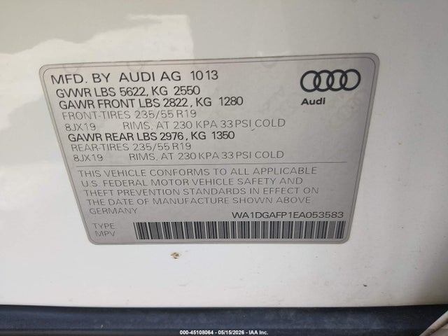 Audi Q5 3.0t Premium Plus 2014 WA1DGAFP1EA053583 Image 9