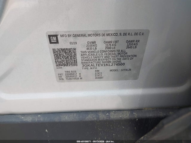 45108071 :رقم المزاد ، 3GKALTEV1KL274500 vin ، 2019 Gmc Terrain Sle مزاد بيع