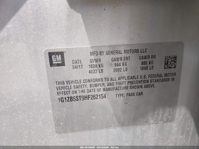 1G1ZB5ST9HF262154 Chevrolet MALIBU LS