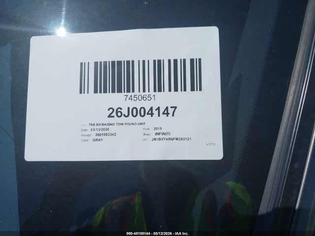 Продаж на аукціоні авто 2015 Infiniti Q50 Premium, vin: JN1BV7AR6FM393121, номер лоту: 45108144