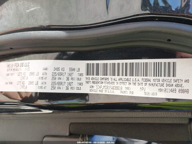 Jeep Cherokee Latitude 2015 1C4PJMCB1FW639610 Image 9