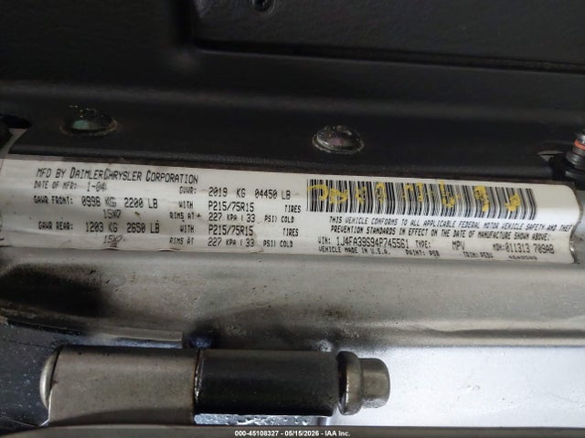 Продаж на аукціоні авто 2004 Jeep Wrangler X, vin: 1J4FA39S94P745561, номер лоту: 45108327