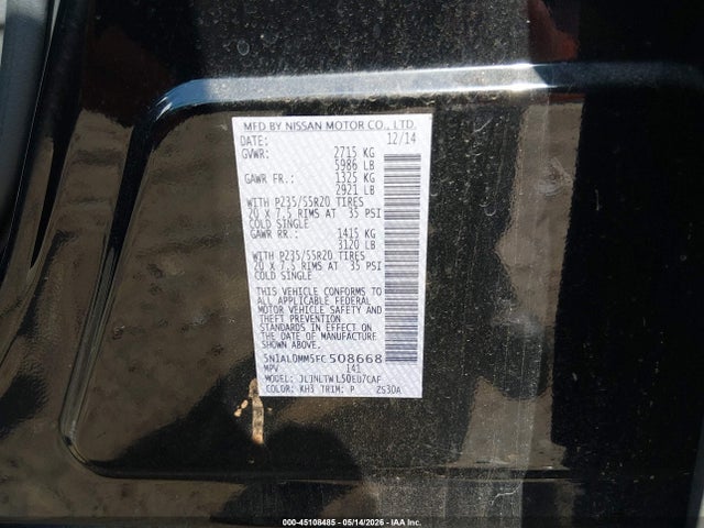 Продаж на аукціоні авто 2015 Infiniti Qx60, vin: 5N1AL0MM5FC508668, номер лоту: 45108485