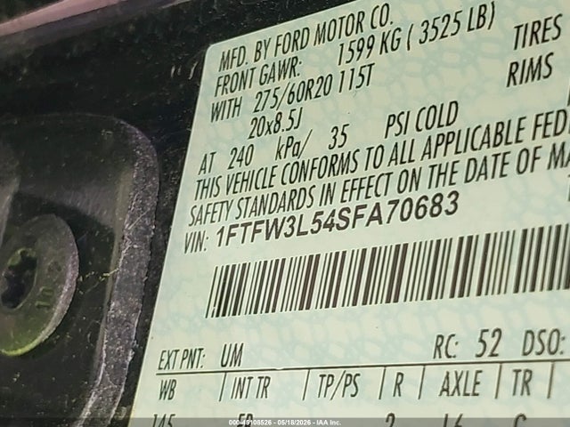 Ford F-150 Xlt 2025 1FTFW3L54SFA70683 Image 9