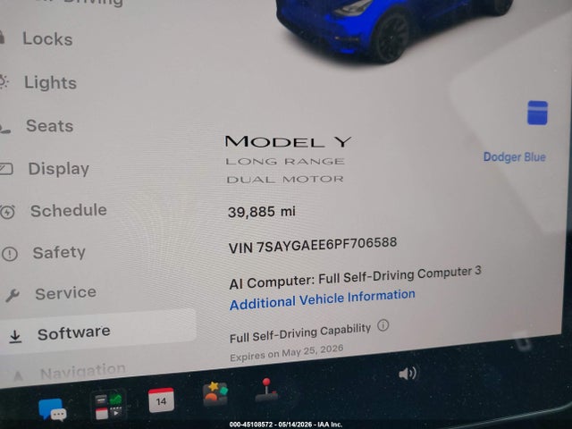 Aukcja sprzedaży 2023 Tesla Model Y Awd/long Range Dual Motor All-wheel Drive, vin: 7SAYGAEE6PF706588, numer aukcji: 45108572