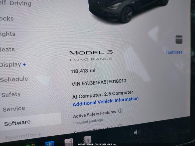 Aukcja sprzedaży 2018 Tesla Model 3 Long Range/mid Range, vin: 5YJ3E1EA5JF018910, numer aukcji: 45108664