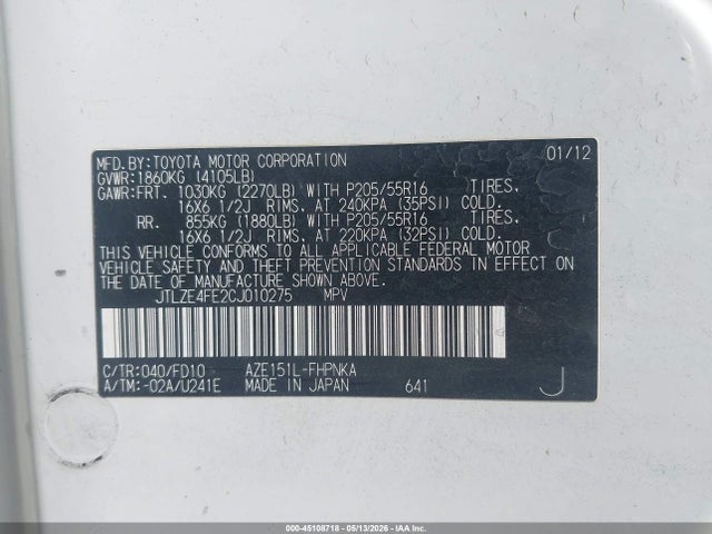 Продаж на аукціоні авто 2012 Scion Xb, vin: JTLZE4FE2CJ010275, номер лоту: 45108718