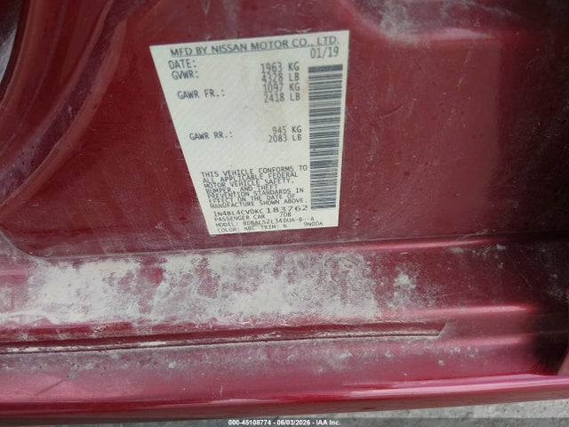 Nissan Altima 2.5 Sr 2019 1N4BL4CV0KC183762 Image 9