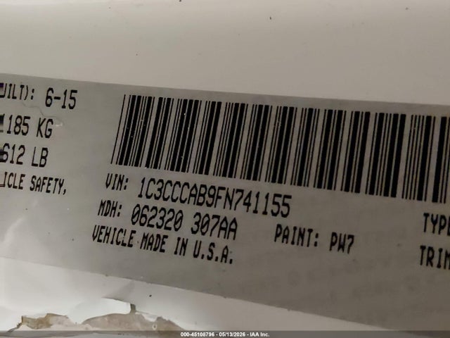 Продаж на аукціоні авто 2015 Chrysler 200 Limited, vin: 1C3CCCAB9FN741155, номер лоту: 45108796