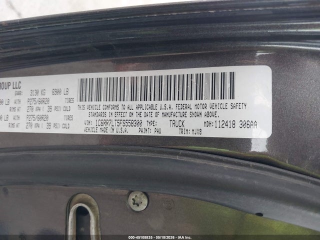 Aukcja sprzedaży 2015 Ram 1500 Big Horn, vin: 1C6RR7LT5FS558300, numer aukcji: 45108835
