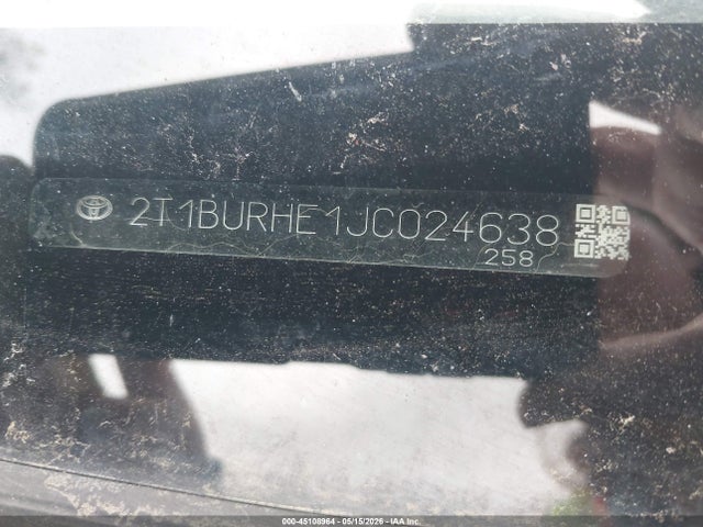 Продажа на аукционе авто 2018 Toyota Corolla Se, vin: 2T1BURHE1JC024638, номер лота: 45108964