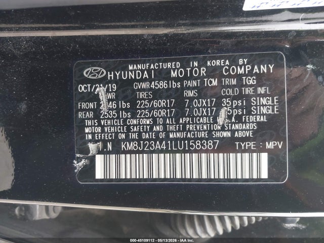Hyundai TUCSON SE 2020 KM8J23A41LU158387 Image 9
