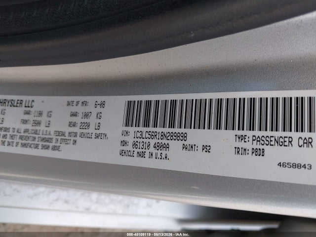 Aukcja sprzedaży 2008 Chrysler Sebring Touring, vin: 1C3LC56R18N289898, numer aukcji: 45109119