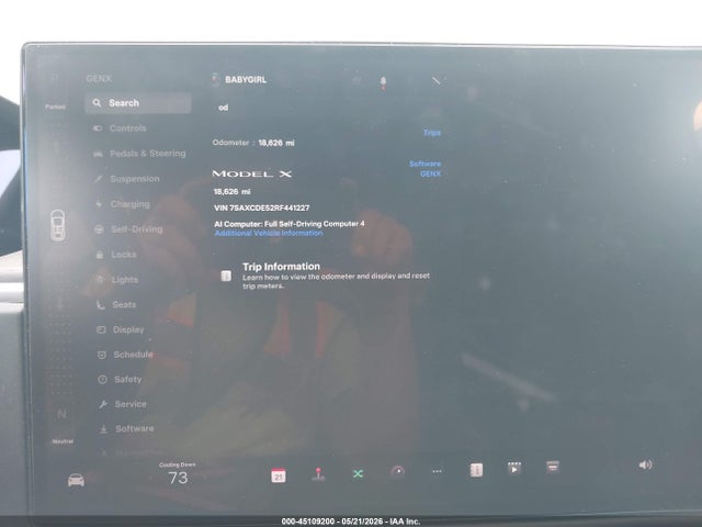 Aukcja sprzedaży 2024 Tesla Model X Long Range, vin: 7SAXCDE52RF441227, numer aukcji: 45109200