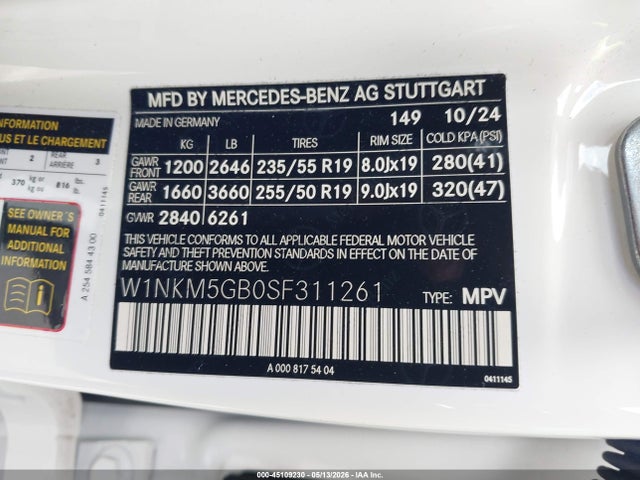 Aukcja sprzedaży 2025 Mercedes-benz Glc 350e 4matic, vin: W1NKM5GB0SF311261, numer aukcji: 45109230