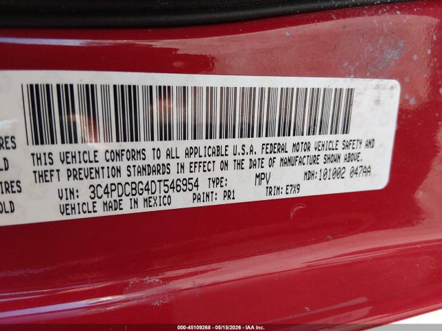 Aukcja sprzedaży 2013 Dodge Journey Sxt, vin: 3C4PDCBG4DT546954, numer aukcji: 45109268
