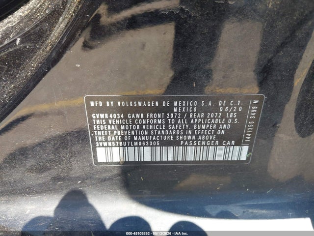 Продаж на аукціоні авто 2020 Volkswagen Jetta 1.4t R-line/1.4t S, vin: 3VWN57BU7LM063305, номер лоту: 45109292