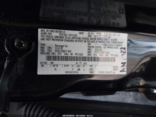 Aukcja sprzedaży 2015 Ford C-max Hybrid Sel, vin: 1FADP5BUXFL116491, numer aukcji: 45109336