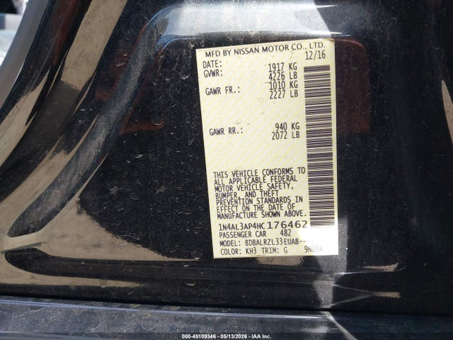 Nissan Altima 2.5 Sl 2017 1N4AL3AP4HC176462 Image 9