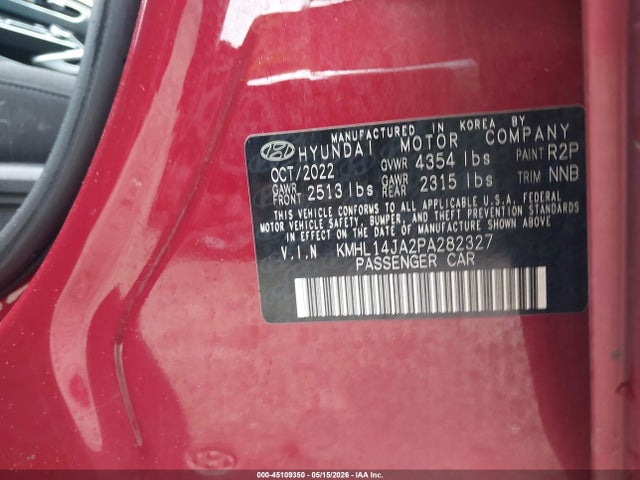 KMHL14JA2PA282327 Hyundai SONATA SEL