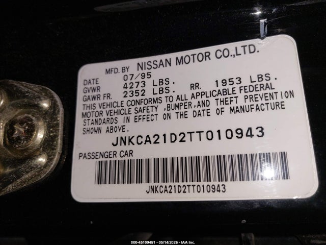 Продаж на аукціоні авто 1996 Infiniti I30, vin: JNKCA21D2TT010943, номер лоту: 45109451