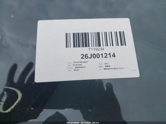45109498 :رقم المزاد ، WBAXH5C50DD107377 vin ، 2013 Bmw 528i Xdrive مزاد بيع
