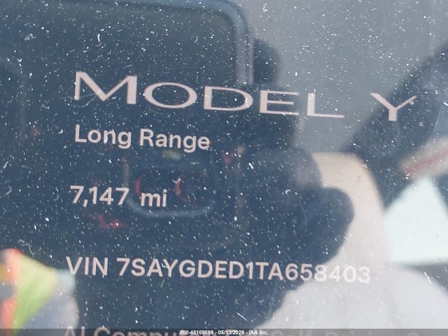 Aukcja sprzedaży 2026 Tesla Model Y Premium Rear-wheel Drive/rear-wheel Drive, vin: 7SAYGDED1TA658403, numer aukcji: 45109599