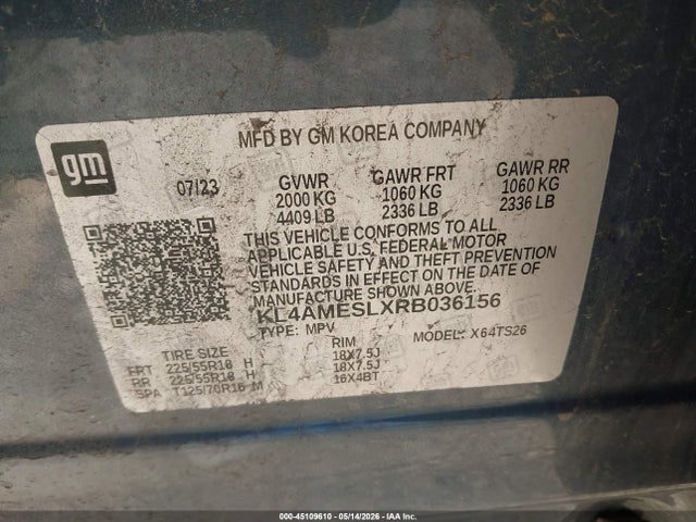 Aukcja sprzedaży 2024 Buick Encore Gx Sport Touring Awd, vin: KL4AMESLXRB036156, numer aukcji: 45109610