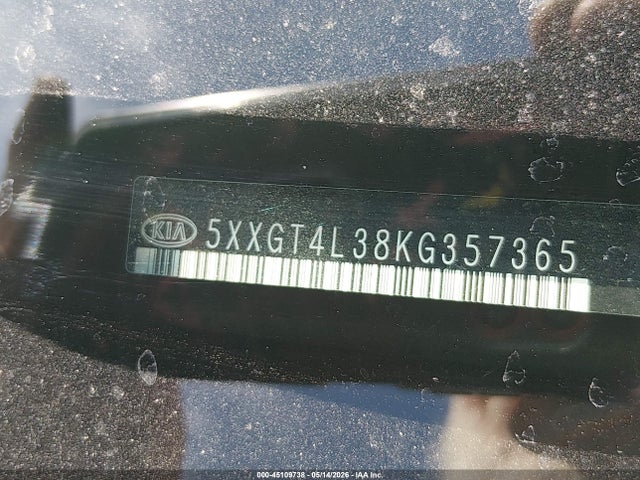 5XXGT4L38KG357365 KIA Optima Lx