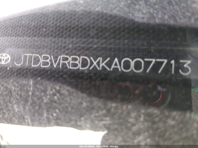 2019 Toyota Mirai მანქანა იყიდება აუქციონზე, vin: JTDBVRBDXKA007713, აუქციონის ნომერი: 45109836