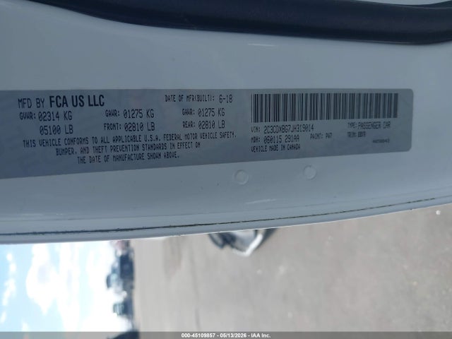 Aukcja sprzedaży 2018 Dodge Charger Sxt Rwd, vin: 2C3CDXBG7JH319014, numer aukcji: 45109857