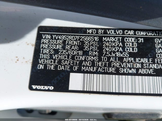 2015 Volvo Xc60 3.2 Platinum მანქანა იყიდება აუქციონზე, vin: YV4952RD7F2566516, აუქციონის ნომერი: 45109886