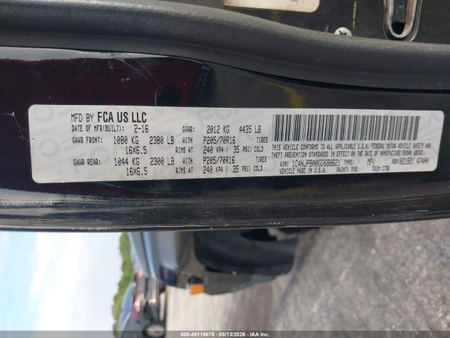 45110070 :رقم المزاد ، 1C4NJPBA0GD688621 vin ، 2016 Jeep Patriot Sport مزاد بيع