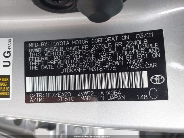 Toyota Prius Prime Limited 2021 JTDKAMFP1M3187576 Image 9