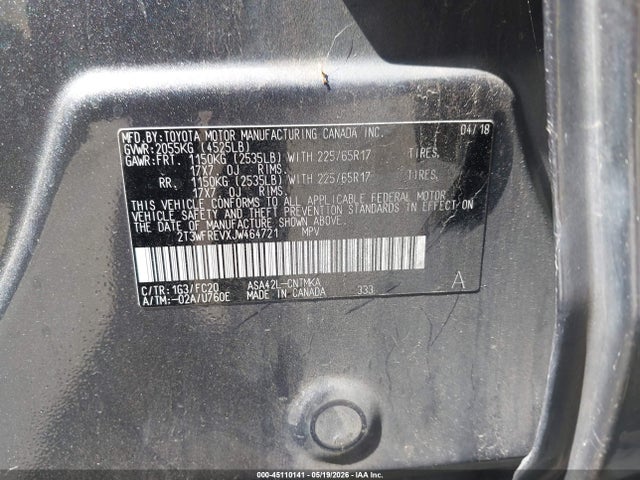 Toyota Rav4 Xle 2018 2T3WFREVXJW464721 Image 9